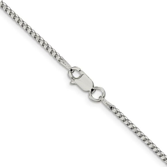 1.75mm Sterling Silver D/C Solid Round Box Chain Necklace, 20 Inch - Picture 5 of 8